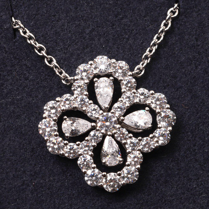[：Polaidi Jewelry]ループネックレス フルモチーフダイヤモンド 16MM マルチカラー