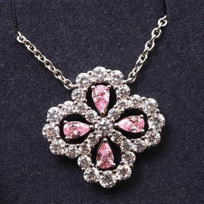 [：Polaidi Jewelry]ループネックレス フルモチーフダイヤモンド 16MM マルチカラー