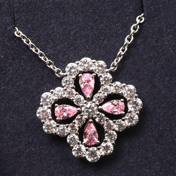 [Polaidi Jewelry]LOOP NECKLACE FULL MOTIF DIAMOND 16MM MULTIPLE COLORS