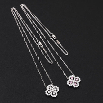 [Polaidi Jewelry]LOOP NECKLACE FULL MOTIF DIAMOND 16MM MULTIPLE COLORS