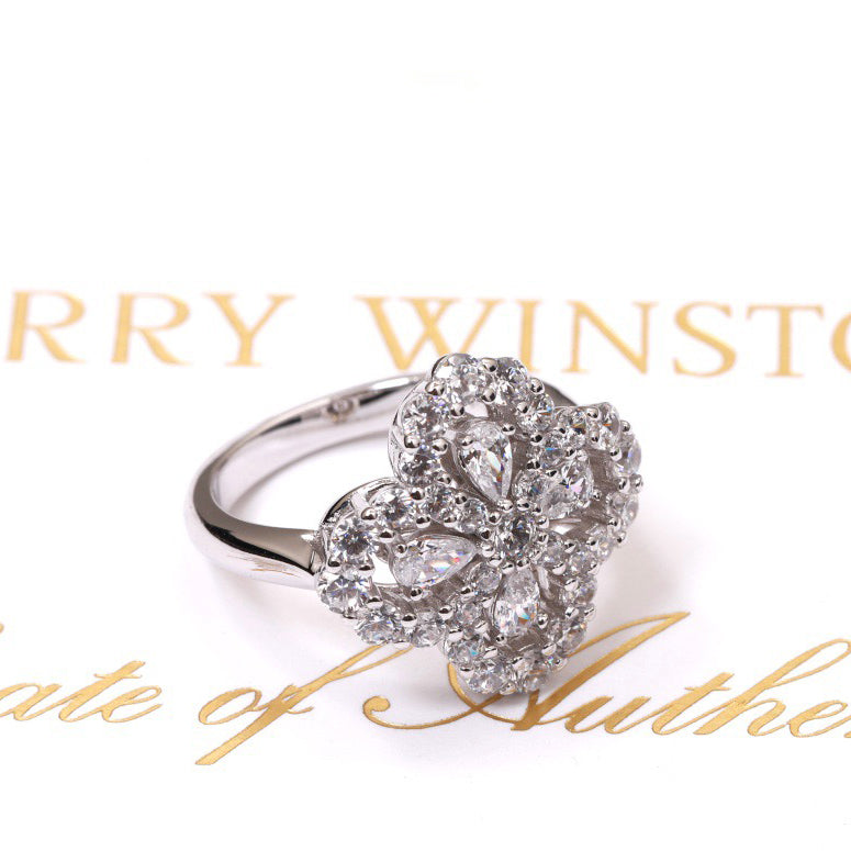 [Polaidi Jewelry]LOOP RING FULL MOTIF DIAMOND 16MM SILVE