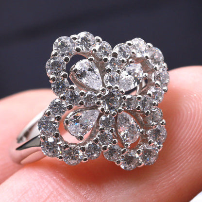 [Polaidi Jewelry]LOOP RING FULL MOTIF DIAMOND 16MM SILVE