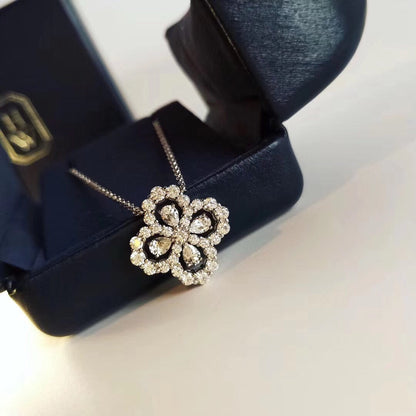 [Polaidi Jewelry]LOOP NECKLACE FULL MOTIF DIAMOND 16MM MULTIPLE COLORS