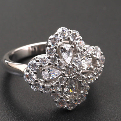 [：Polaidi Jewelry]LOOP RING FULL MOTIF DIAMOND 16MM SILVE