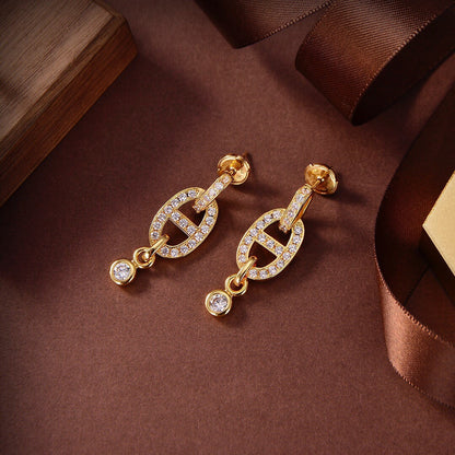 [Polaidi Jewelry]HM CHAINE DIAMOND EARRINGS