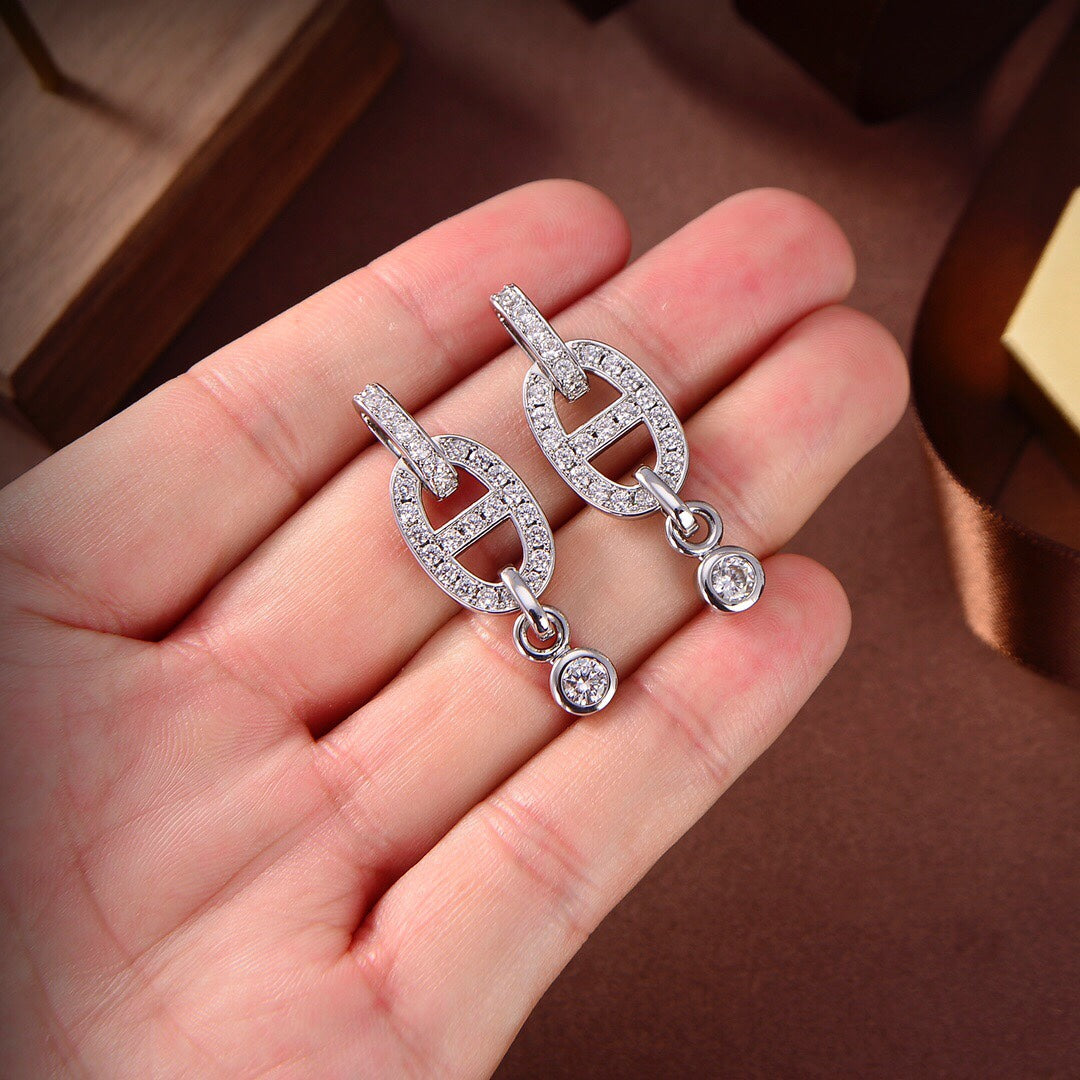 [Polaidi Jewelry]HM CHAINE DIAMOND EARRINGS