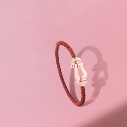 [Polaidi Jewelry]FORCE 10 HALF DIAMOND PINK GOLD RED CORDERI LARGE AND MEDIUM MODEL
