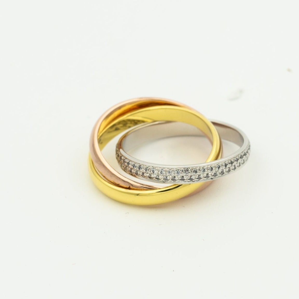 [Polaidi Jewelry]TRINITY RING GOLD PINK GOLD SILVER DIAMONDS