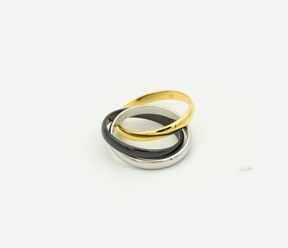 [Polaidi Jewelry]TRINITY RING BLACK GOLD SILVER