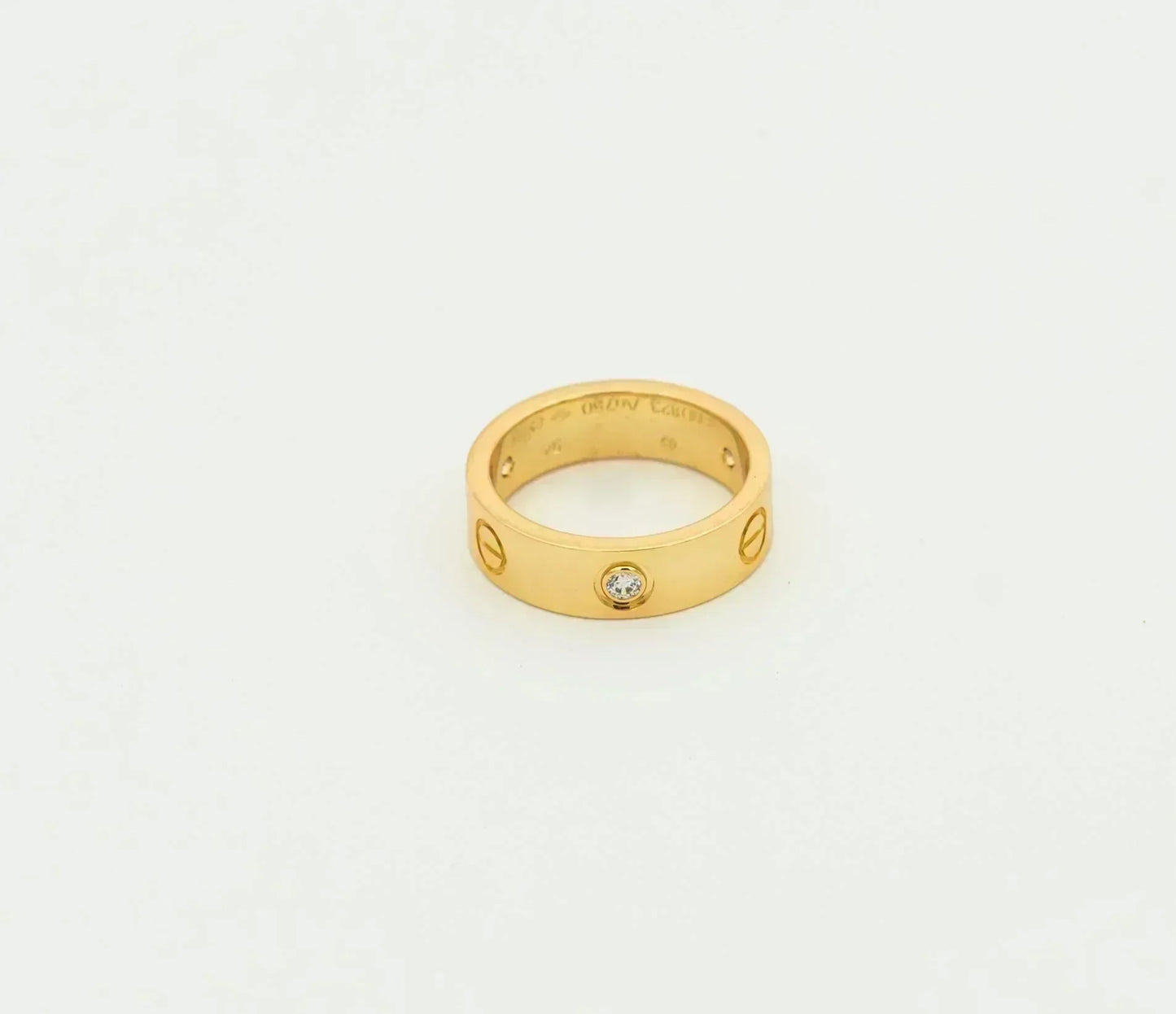 [Polaidi Jewelry]LOVE RING 5.5MM 3 DIAMONDS GOLD
