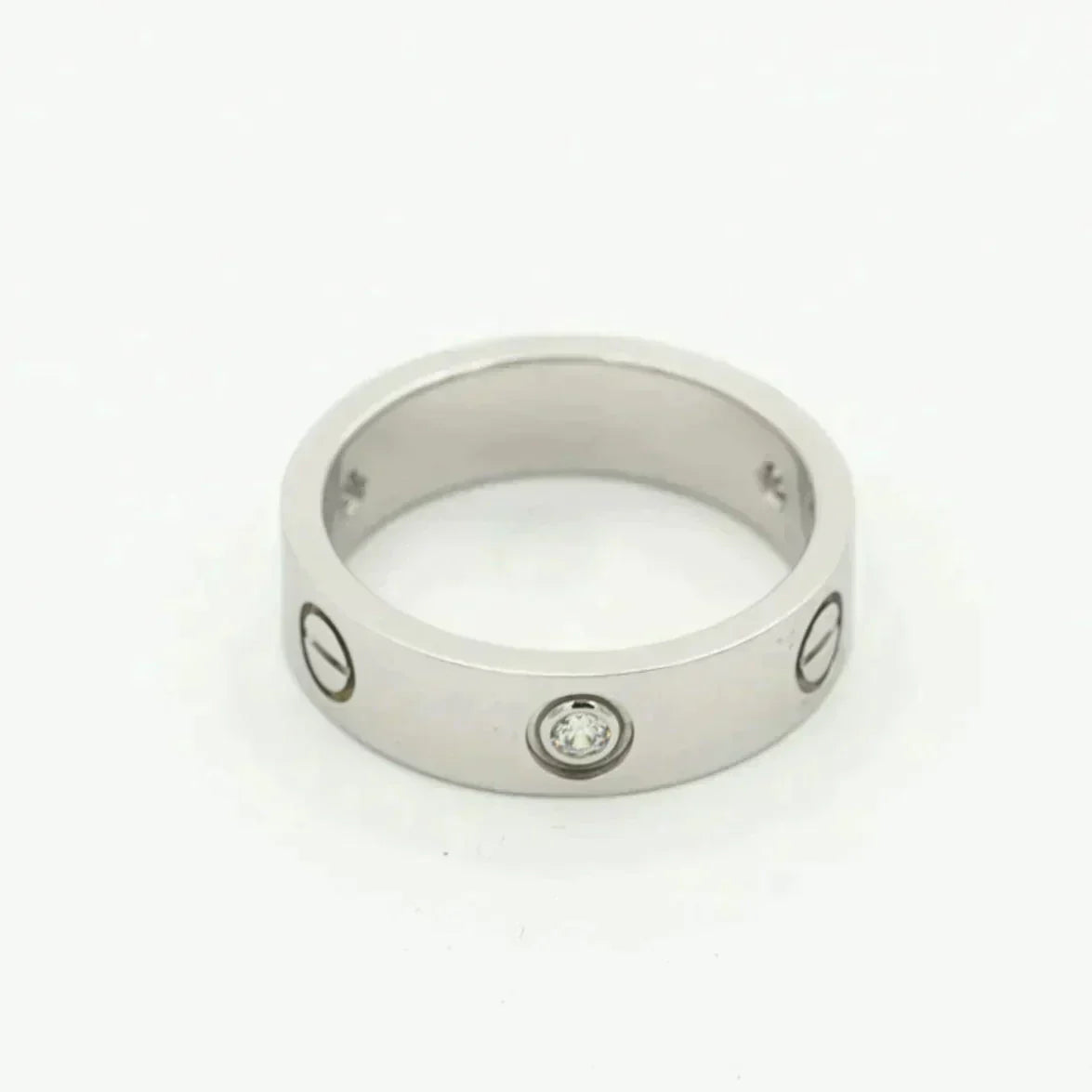 [Polaidi Jewelry]LOVE RING 5.5MM 3 DIAMONDS SILVER
