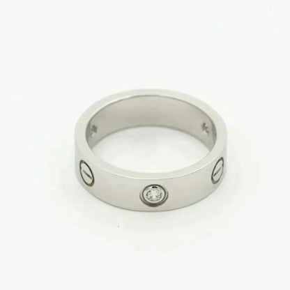 [：Polaidi Jewelry]LOVE RING 5.5MM 3 DIAMONDS SILVER