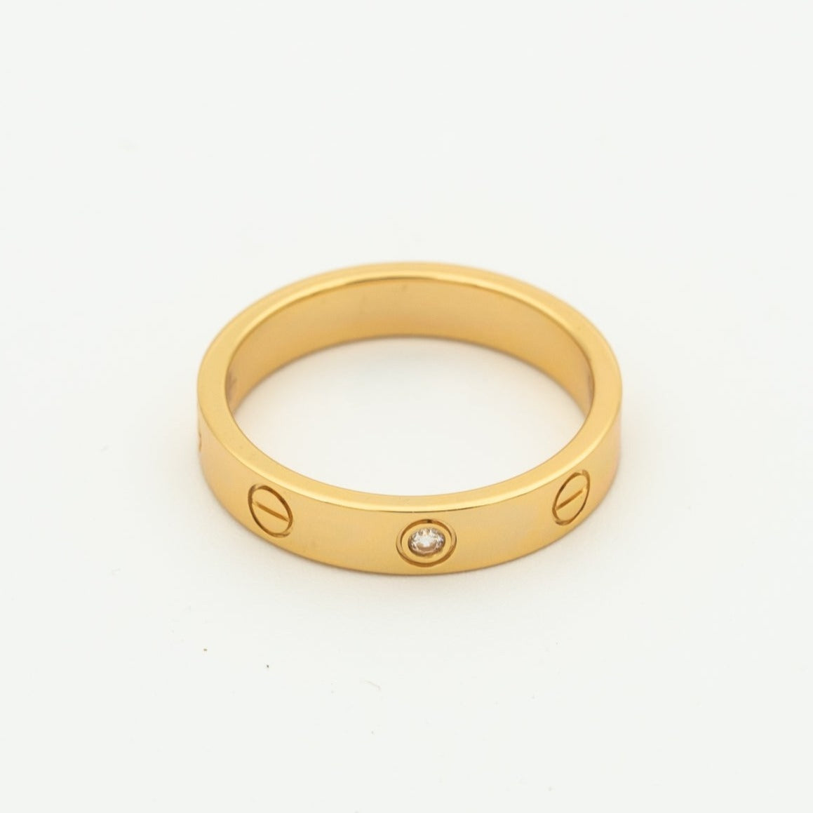 [：Polaidi Jewelry]LOVE RING 4MM 1 DIAMOND PINK GOLD