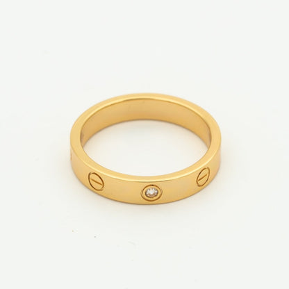 [：Polaidi Jewelry]LOVE RING 4MM 1 DIAMOND PINK GOLD