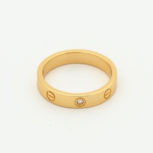 [Polaidi Jewelry]LOVE RING 4MM 1 DIAMOND PINK GOLD