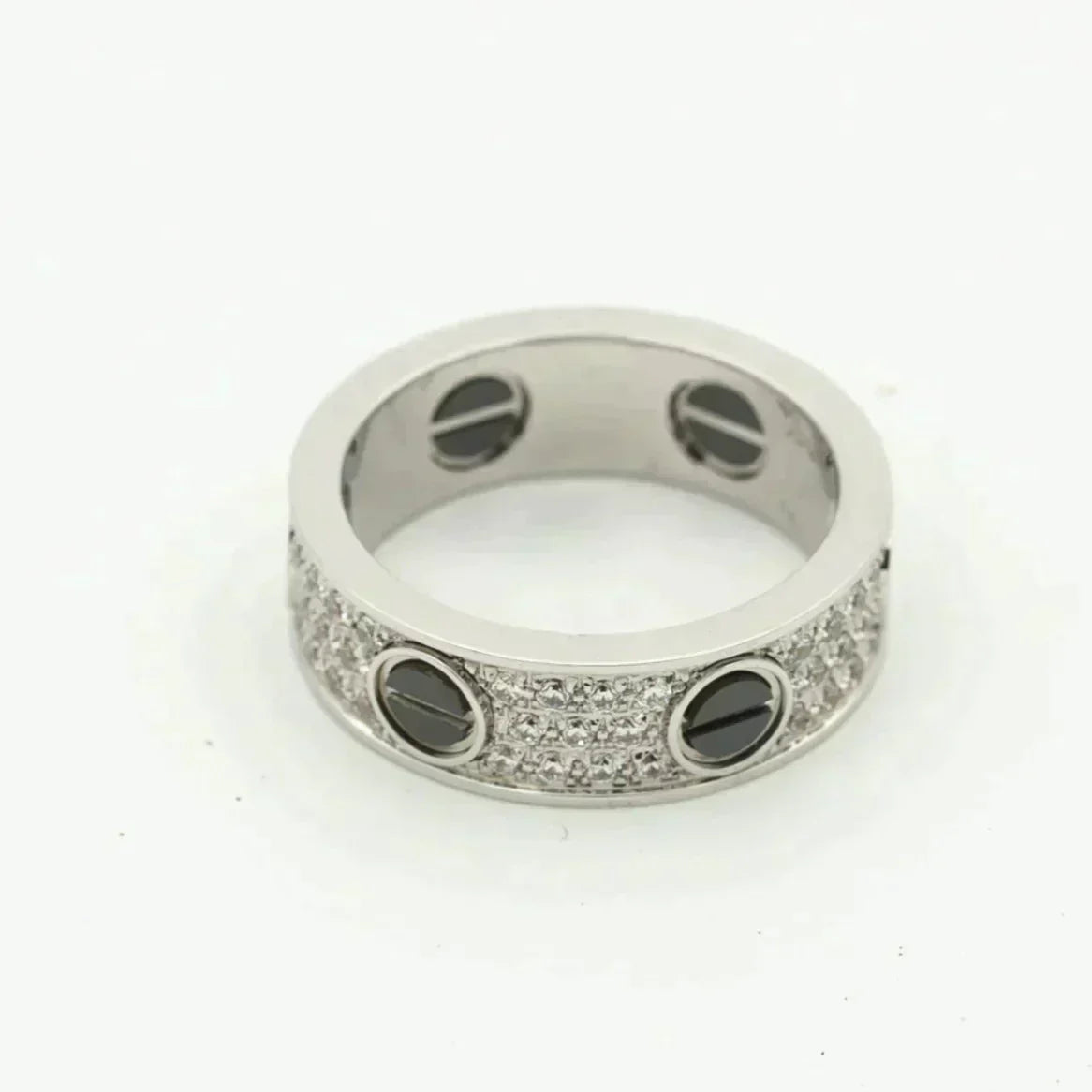 [Polaidi Jewelry]LOVE RING 5.5MM DIAMONDS PAVED CERAMIC