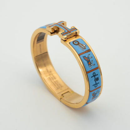 [：Polaidi Jewelry]H PINK GOLD BRACELET BLUE CERAMIC