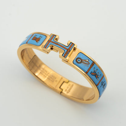 [：Polaidi Jewelry]H PINK GOLD BRACELET BLUE CERAMIC