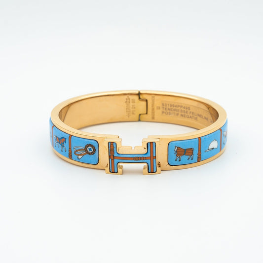 [：Polaidi Jewelry]H PINK GOLD BRACELET BLUE CERAMIC