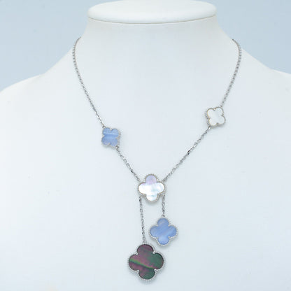[Polaidi Jewelry]CLOVER MOP CHALCEDONY NECKLACE SILVER 6 MOTIF