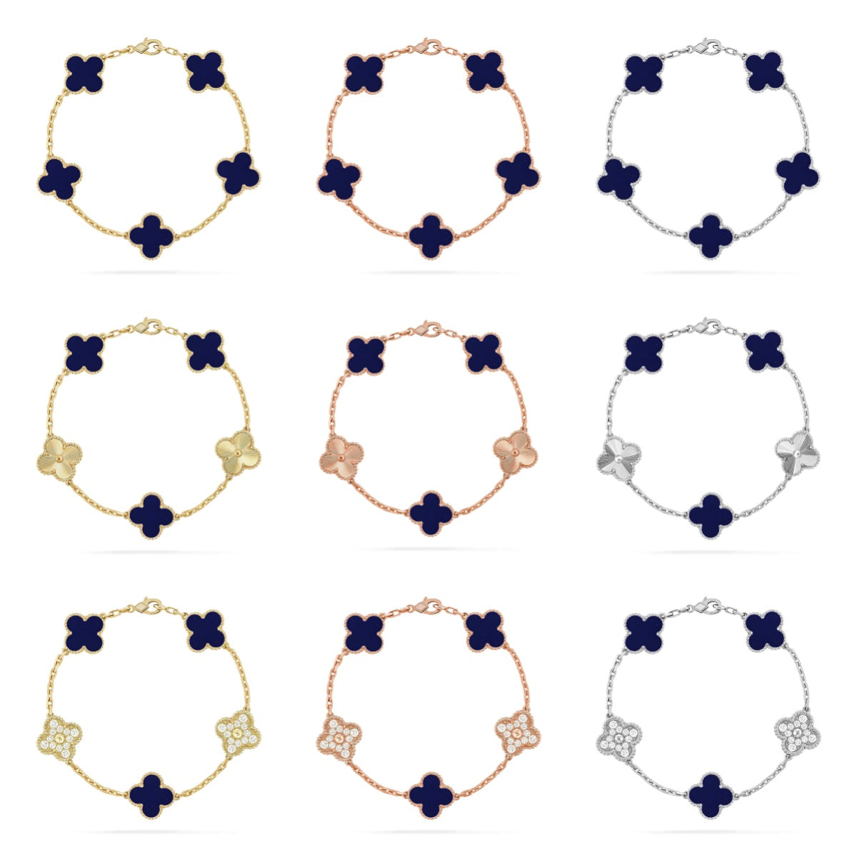 [Polaidi Jewelry]CLOVER 5 MOTIF LAPIS LAZULI BRACELET COLLECTION
