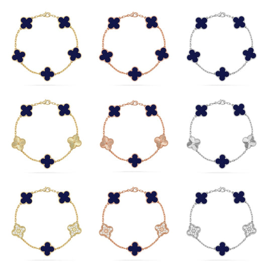 [Polaidi Jewelry]CLOVER 5 MOTIF LAPIS LAZULI BRACELET COLLECTION