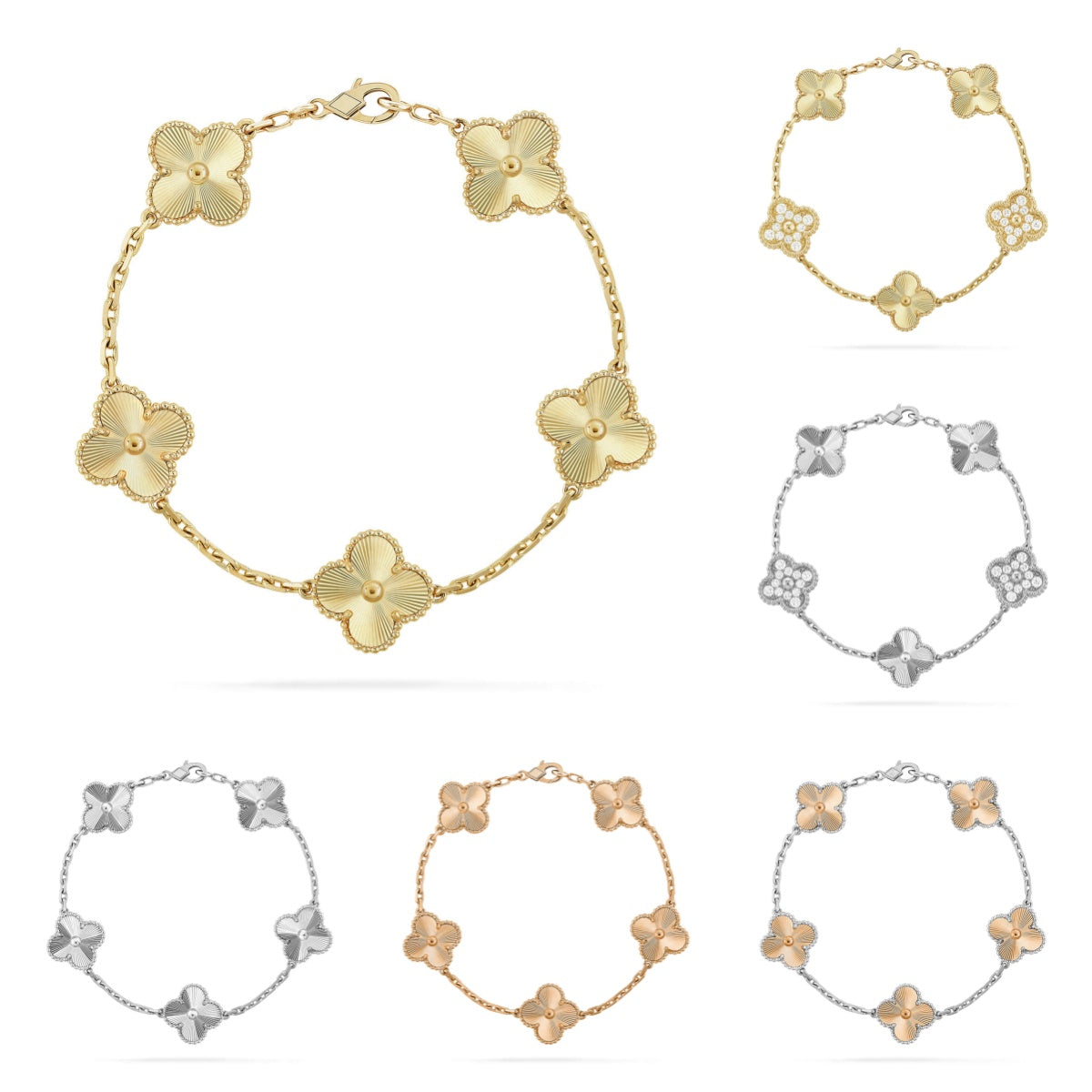 [Polaidi Jewelry] CLOVER 5 MOTIF LASER BRACELET COLLECTION