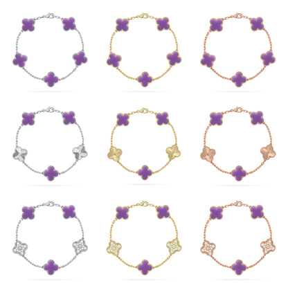 [Polaidi Jewelry]CLOVER 5 MOTIF LIGHT PURPLE BRACELET COLLECTION