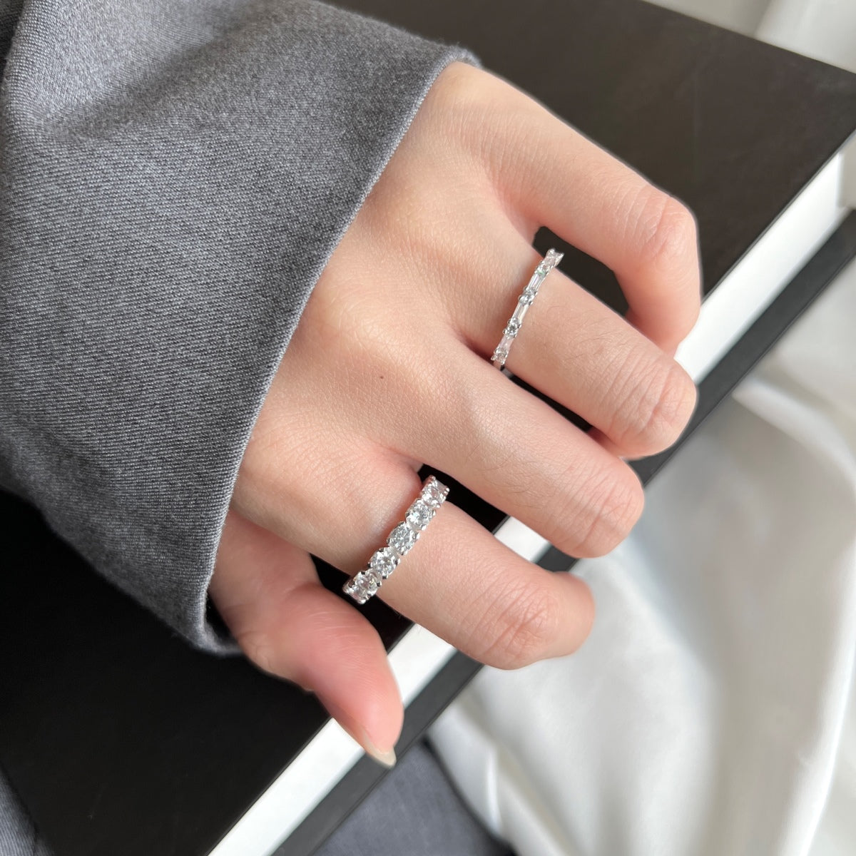 [Polaidi Jewelry]Eternity Round Cut Tennis Ring