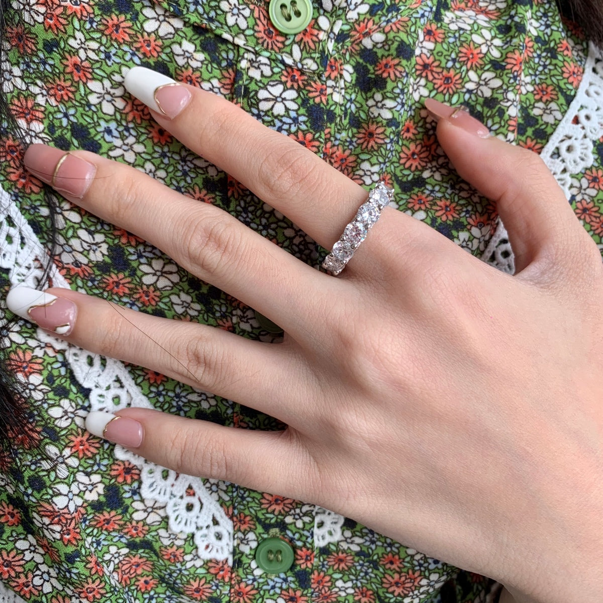 [Polaidi Jewelry]Gorgeous Round Cut Tennis Ring
