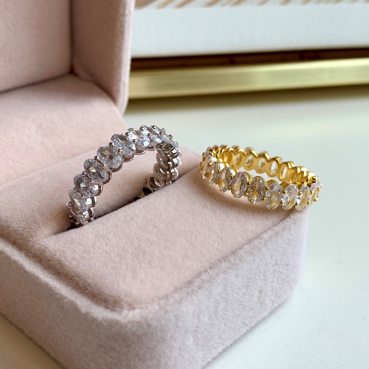 [Polaidi Jewelry]Ornate Oval Cut Tennis Ring