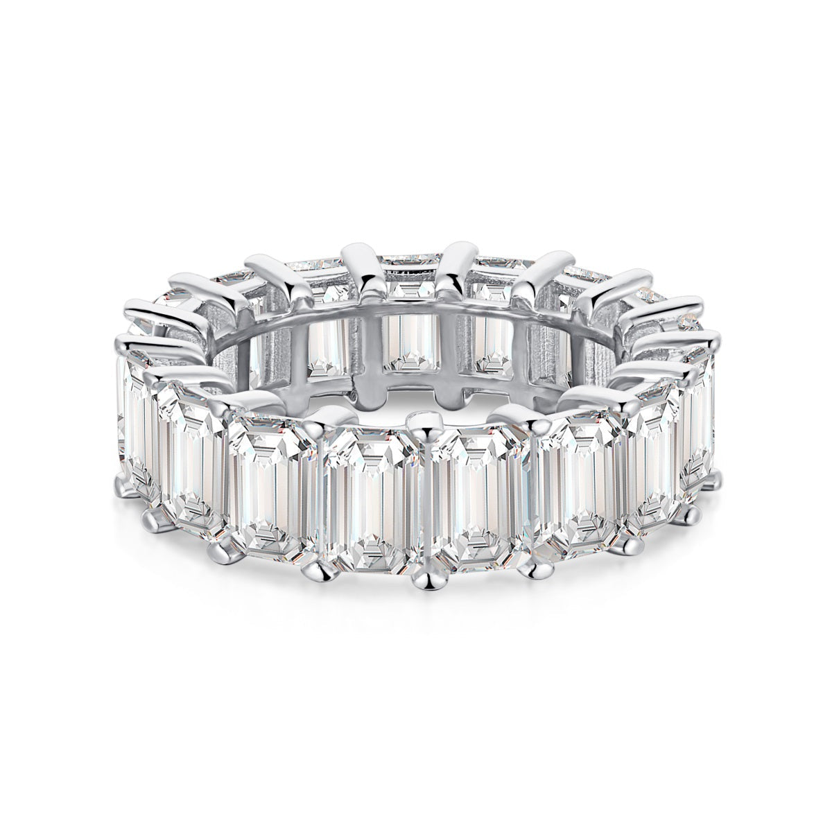 [Polaidi Jewelry]0.75 Carat Elegant Emerald Cut Tennis Ring