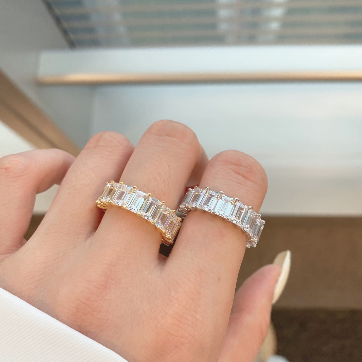 [Polaidi Jewelry]0.75 Carat Elegant Emerald Cut Tennis Ring