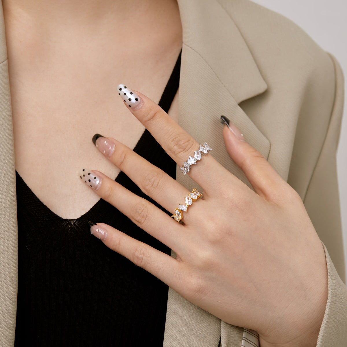 [Polaidi Jewelry]Delicate Multi Cut Ring