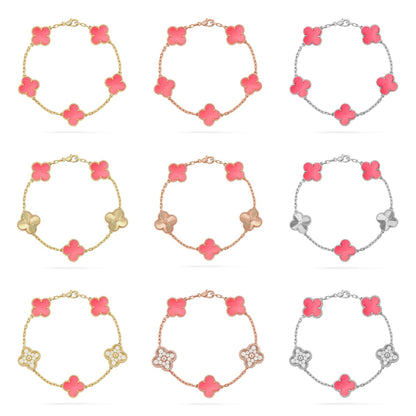 [Polaidi Jewelry] CLOVER 5 MOTIFS  PINK MOP BRACELET COLLECTION