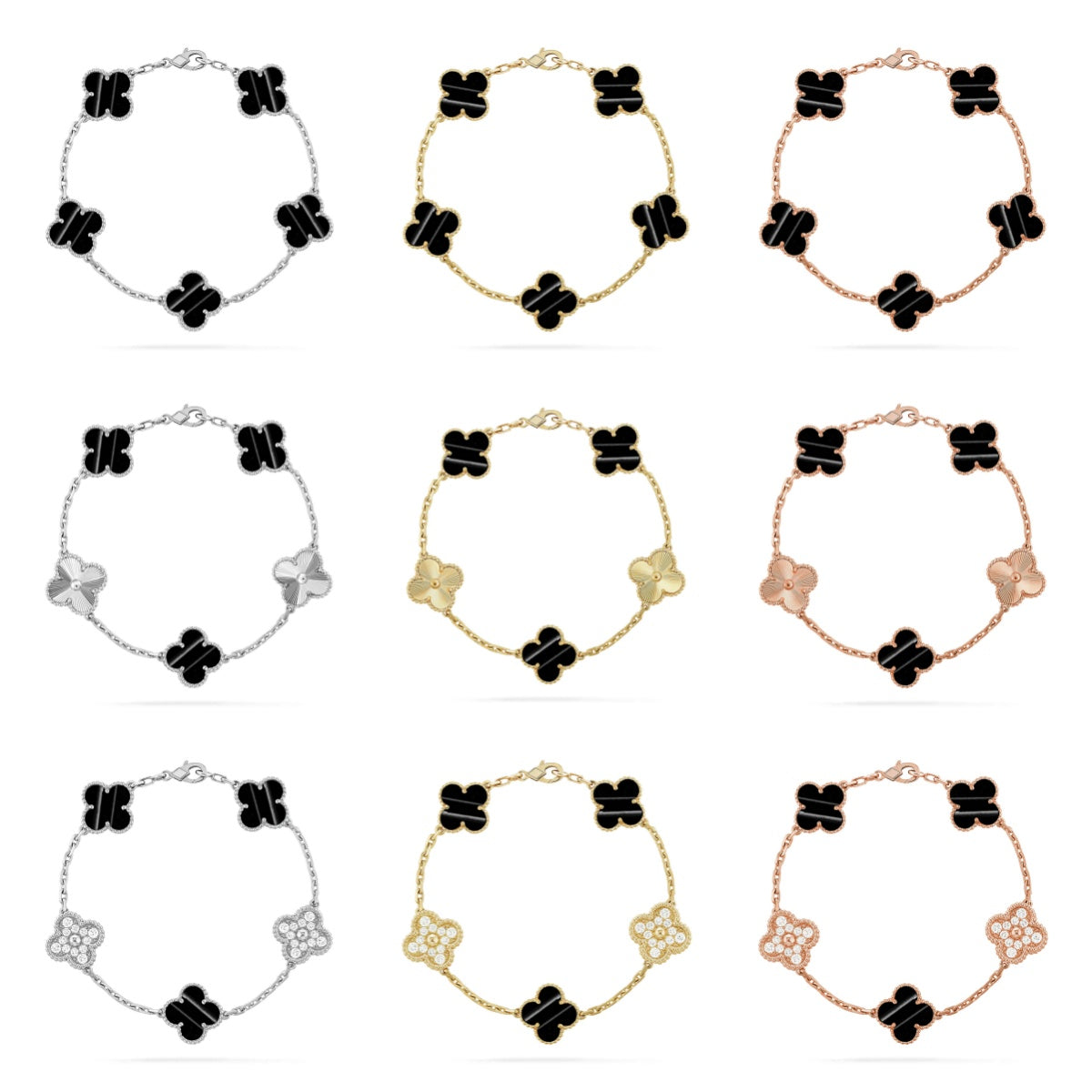 [Polaidi Jewelry] CLOVER 5 MOTIF PULSAR STONE BRACELET COLLECTION