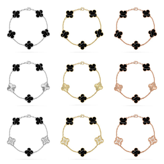[Polaidi Jewelry]CLOVER 5 MOTIF PURPLE STRIPES BRACELET COLLECTION