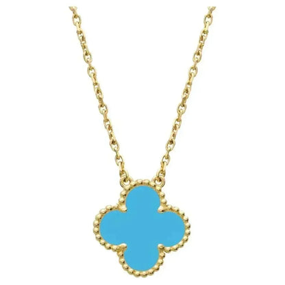 [Polaidi Jewelry]CLOVER 15MM VINTAGE TURQUOISE NECKLACE