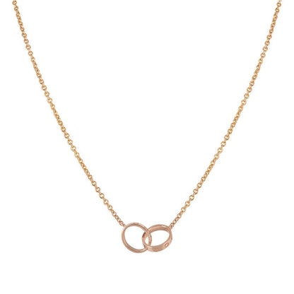 [Polaidi Jewelry]LOVE NECKLACE DOUBLE RING PINK GOLD