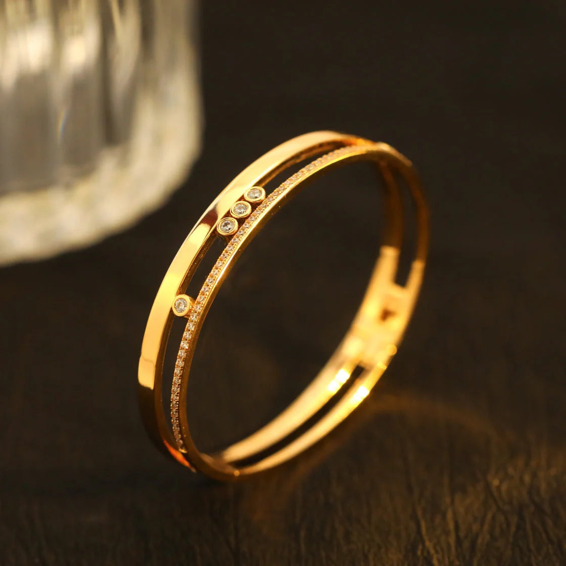 [Polaidi Jewelry]Move Romane Diamond Bangle Bracelet