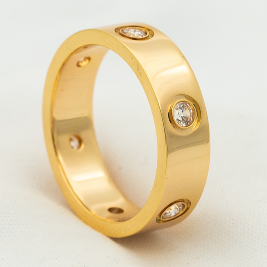 [：Polaidi Jewelry]LOVE RING 5.5MM 6 DIAMONDS PINK GOLD
