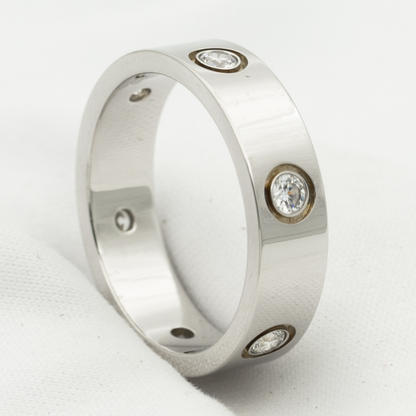 [：Polaidi Jewelry]LOVE RING 5.5MM 6 DIAMONDS SILVER