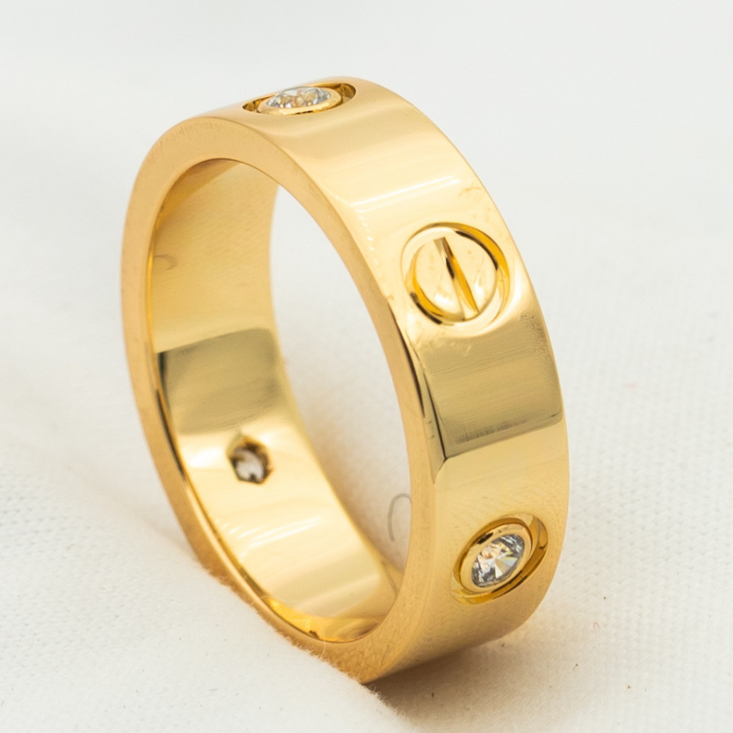 [：Polaidi Jewelry]LOVE RING 5.5MM 3 DIAMONDS PINK GOLD