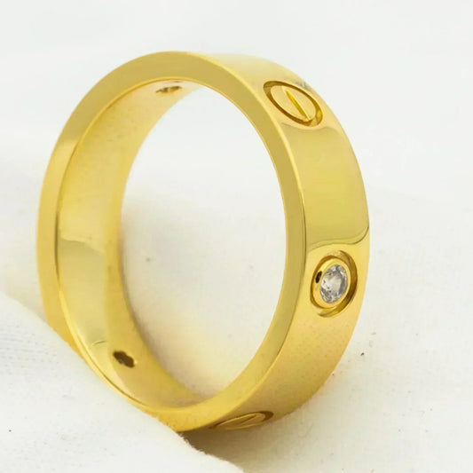 [Polaidi Jewelry]LOVE RING 5.5MM 3 DIAMONDS GOLD