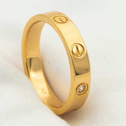 [：Polaidi Jewelry]LOVE RING 4MM 1 DIAMOND PINK GOLD