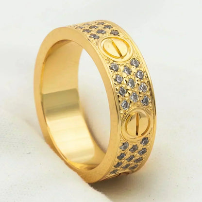 [：Polaidi Jewelry]LOVE RING 5.5MM DIAMONDS PAVED