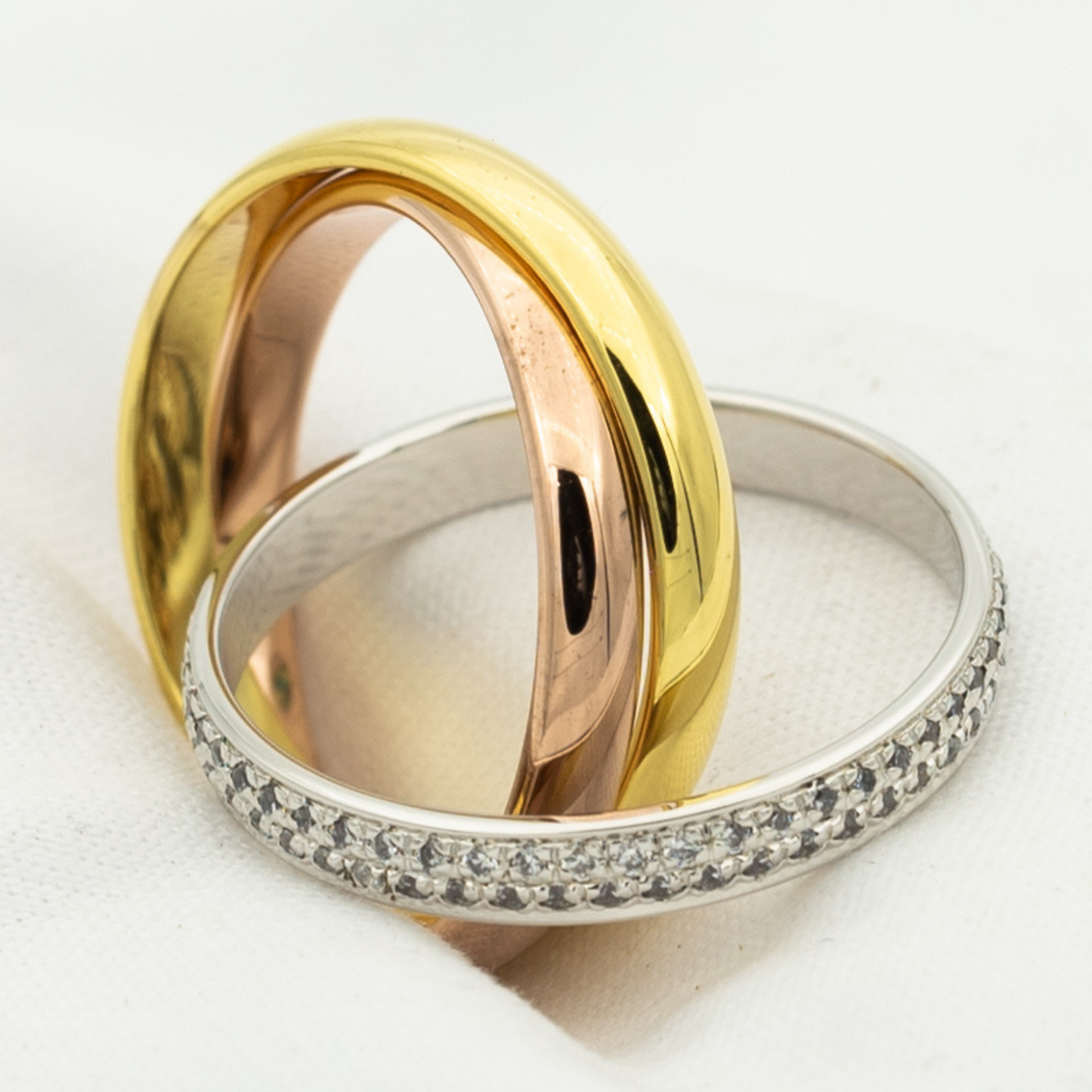 [Polaidi Jewelry]TRINITY RING GOLD PINK GOLD SILVER DIAMONDS