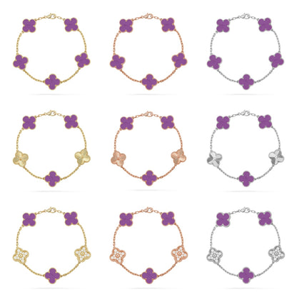 [Polaidi Jewelry] CLOVER 5 MOTIF VIOLET BRACELET COLLECTION