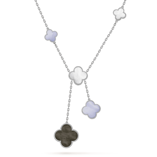 [Polaidi Jewelry]CLOVER MOP CHALCEDONY NECKLACE SILVER 6 MOTIF
