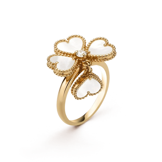 [Polaidi Jewelry]SWEET CLOVER WHITE MOP RING